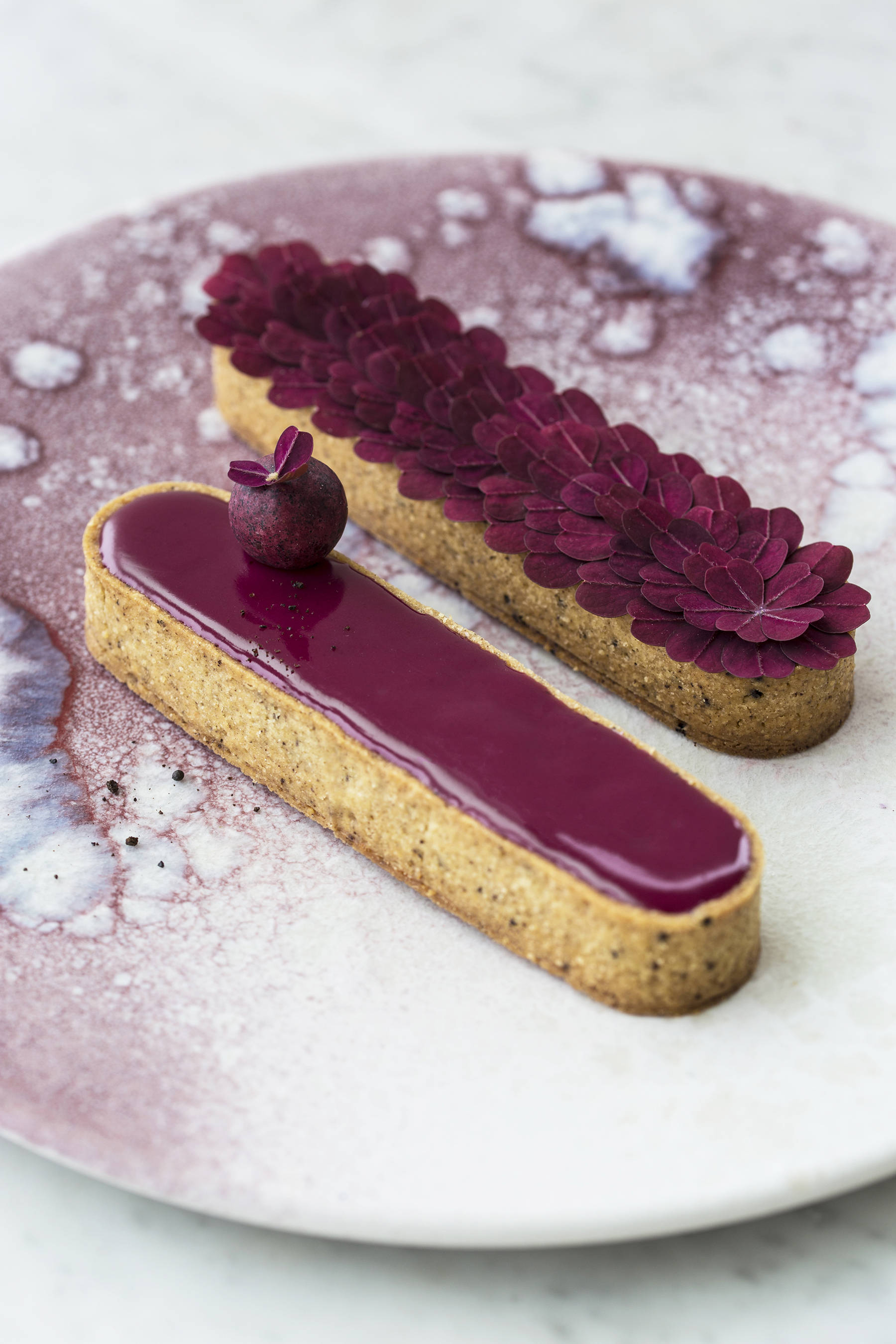 Blackcurrant liquorice tarts