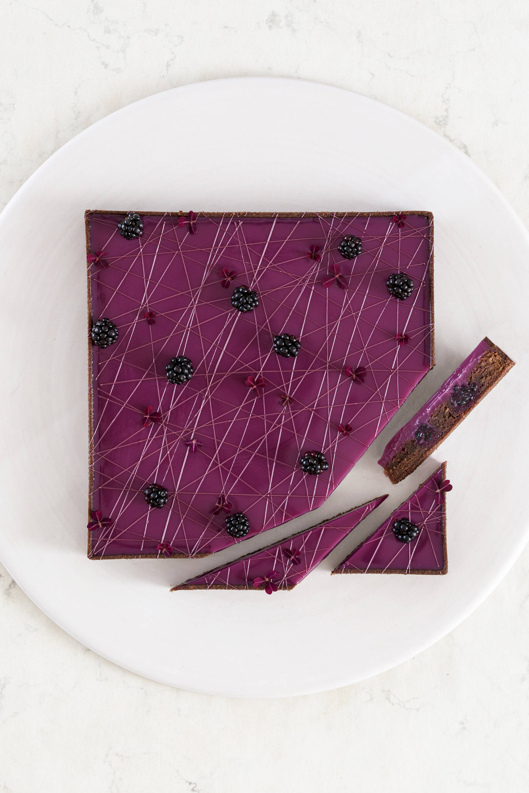 Blackberry chocolate tart