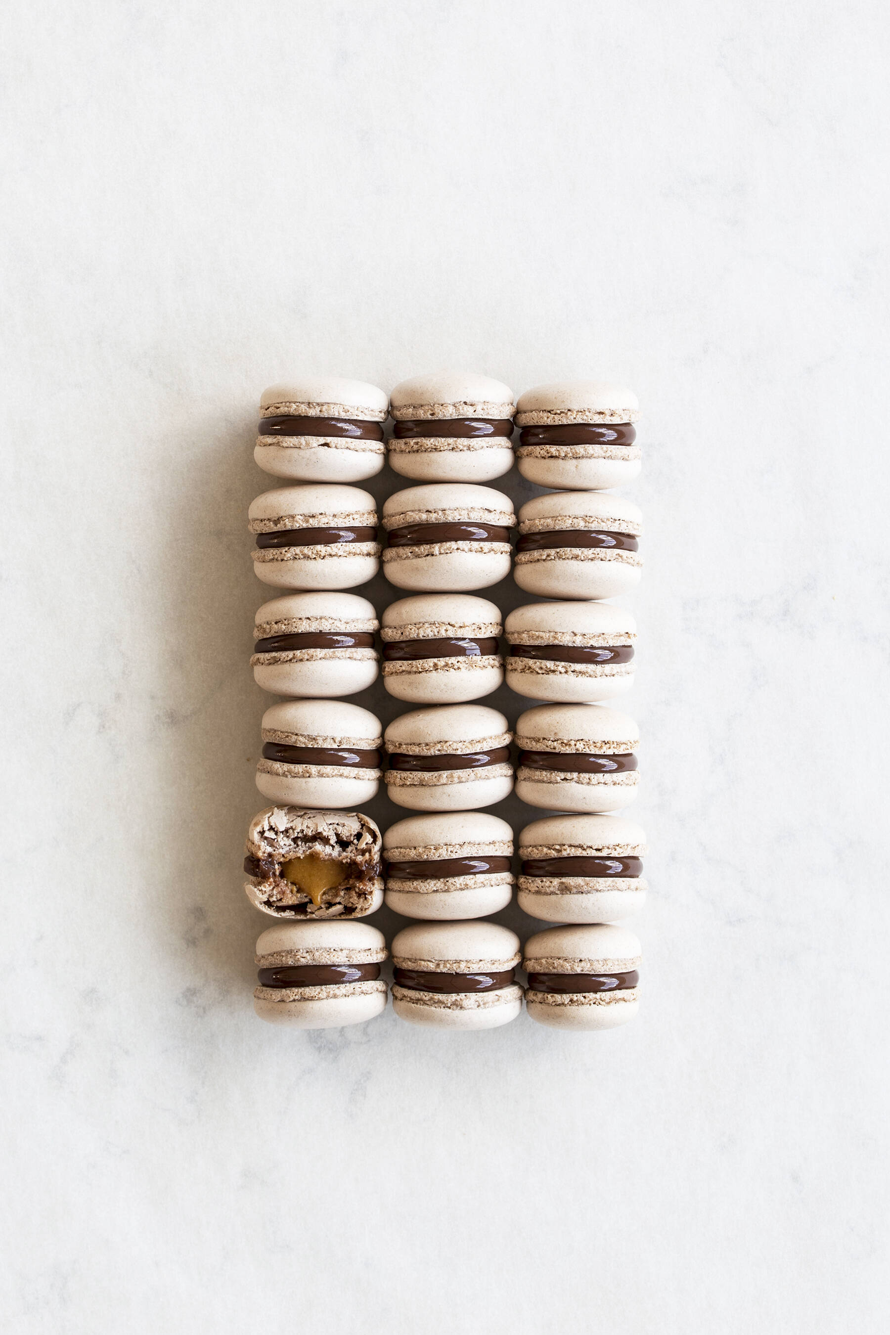 Triple hazelnut macarons